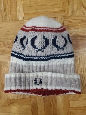 Rare Fred Perry 100% Lambswool Wool Toque Hat